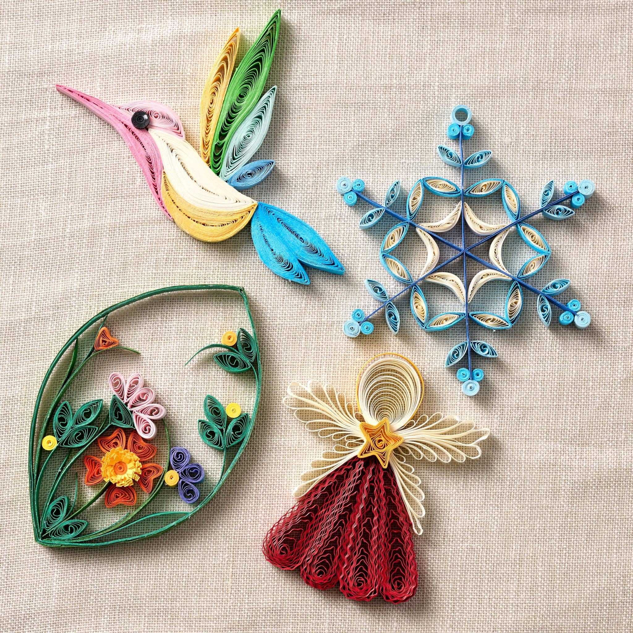 Khoe Quilled Blue Snowflake Ornament