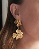 Peggy Vintage Gold Flower Earrings