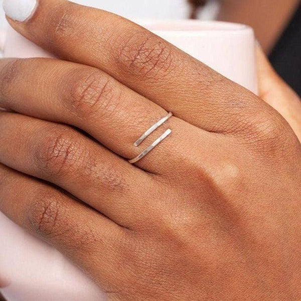 Hand-Hammered Wrap Ring in Sterling Silver