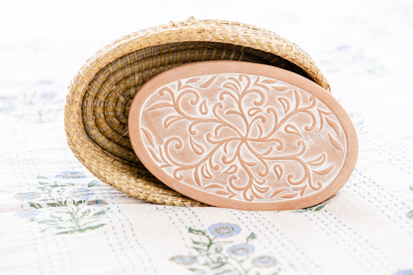 Oval Ivy Swirls Bread Warmer Basket