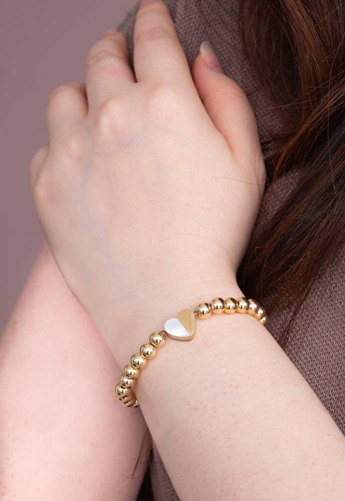 Give Hope Beaded Bracelet- 14K Gold Stretch Bracelet Friendship Bracelet