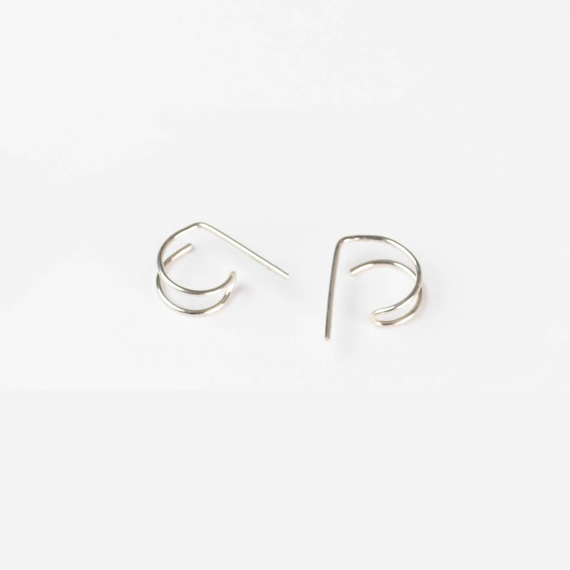 Journey of Hope Huggie Earrings in Silver