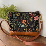 Black Floral Small crossbody bag