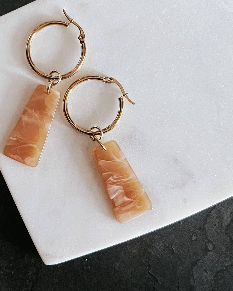 Callum Acrylic Charm Hoop Earrings