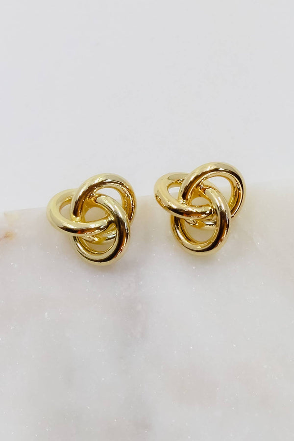 Brass Knotted Stud Earrings