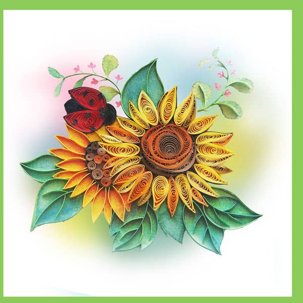 Sunflower quilling card, greeting card, paper art, handmade FL-53