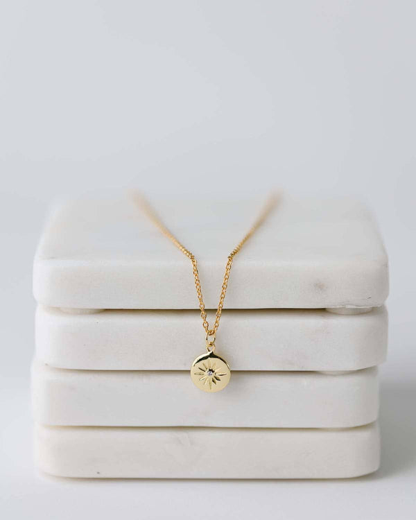 Mina North Star Gold Plated Necklace, short necklace