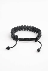 Helix Matte Black Agate Rope Beaded Bracelet