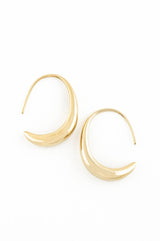 Crescent Moon Thread Drop Earrings in gold