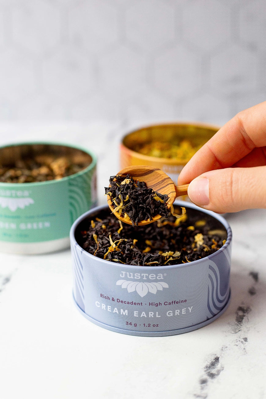 JusTea Assorted Trio - Organic Black, Green, Herbal Tea