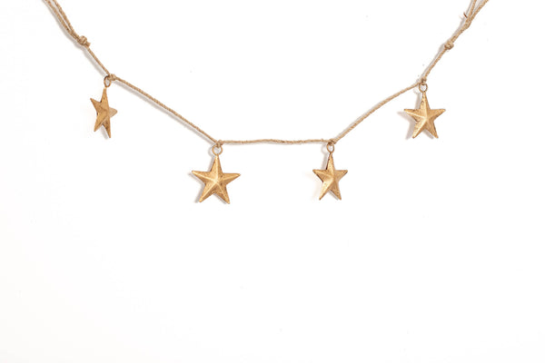 Gold Brass Star Christmas Garland