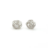 Rosette Silver Stud Earrings