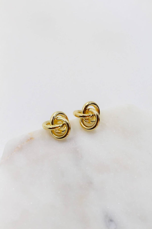 Brass Knotted Stud Earrings