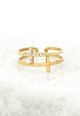 Golden Cross Serenity Ring