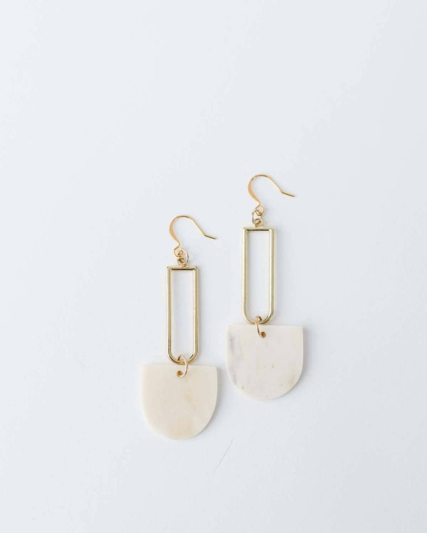 Tere Gold Plated Horn Geometric Earrings, cowhorn jewelry