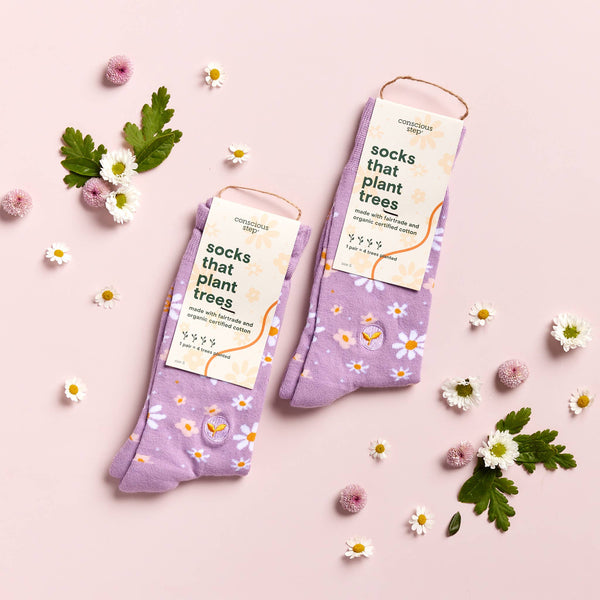 Lavender Daisies - Socks that Plant Trees