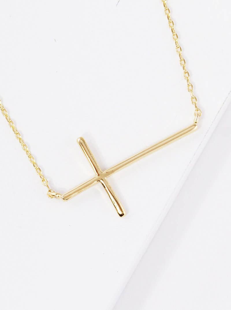 Sideway Christian Cross Necklace