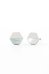 Dorothy Hexagon Shell Stud Earrings