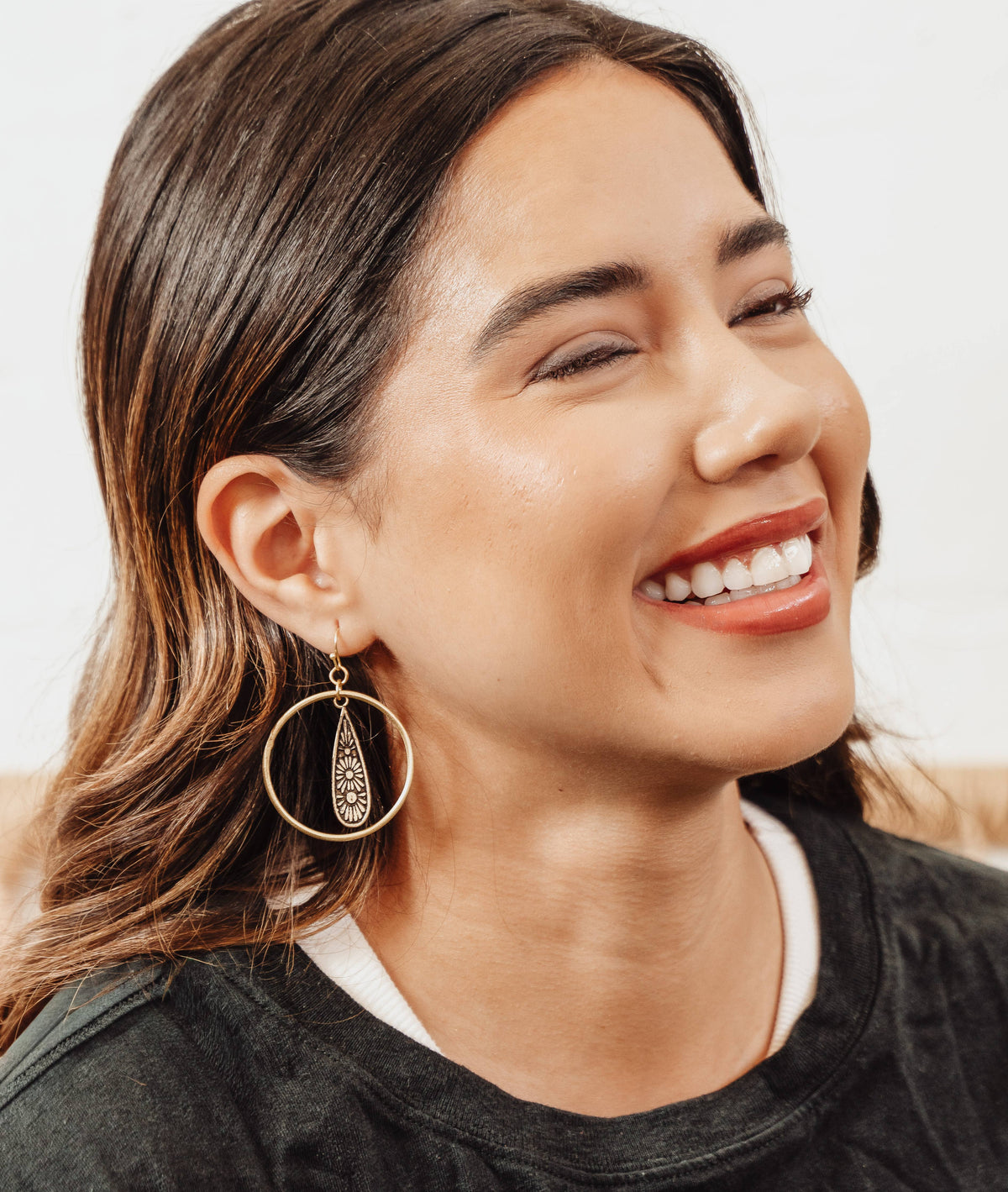 Nisha Teardrop Hoop Earrings