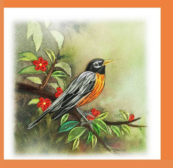 American Robin Quilling Card