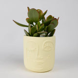 Winky Face Cream Terracotta Planter 4"