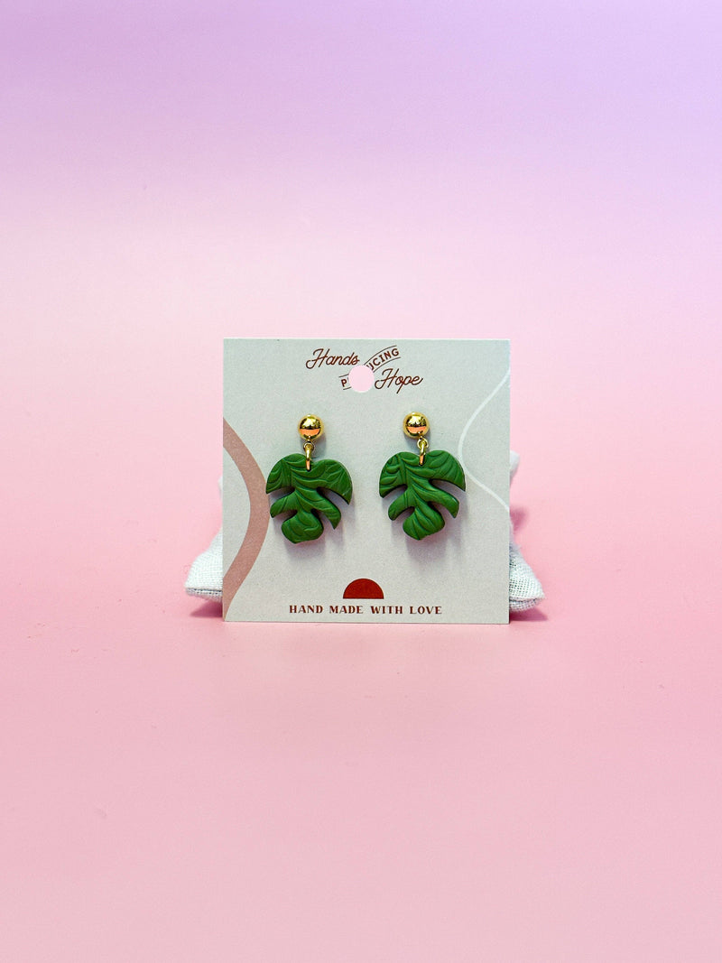 Monstera Leaf Earrings