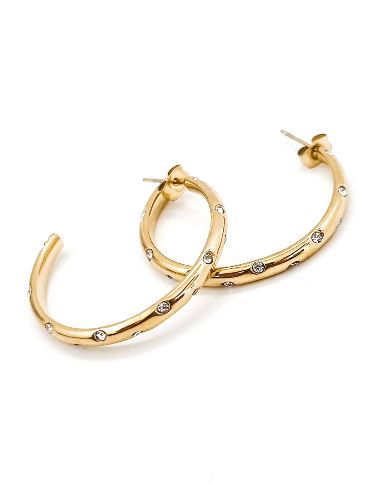 Elisha Diamond Crystal Hoop Earrings