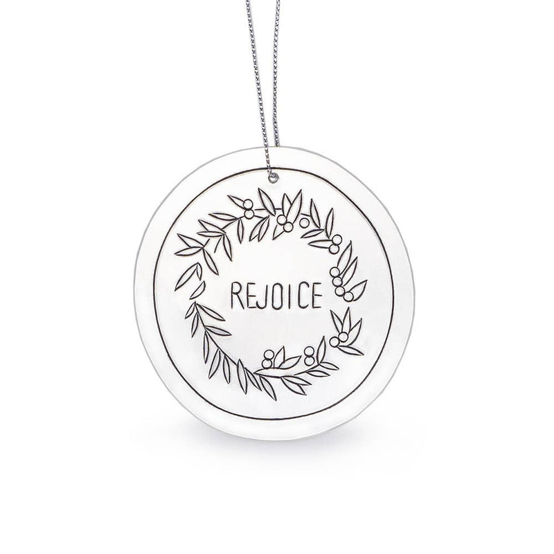 Tin Rejoice Ornament