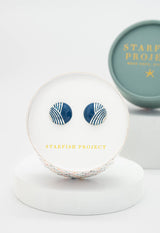 Serenity Wave Earrings in Silver & Cobalt Blue