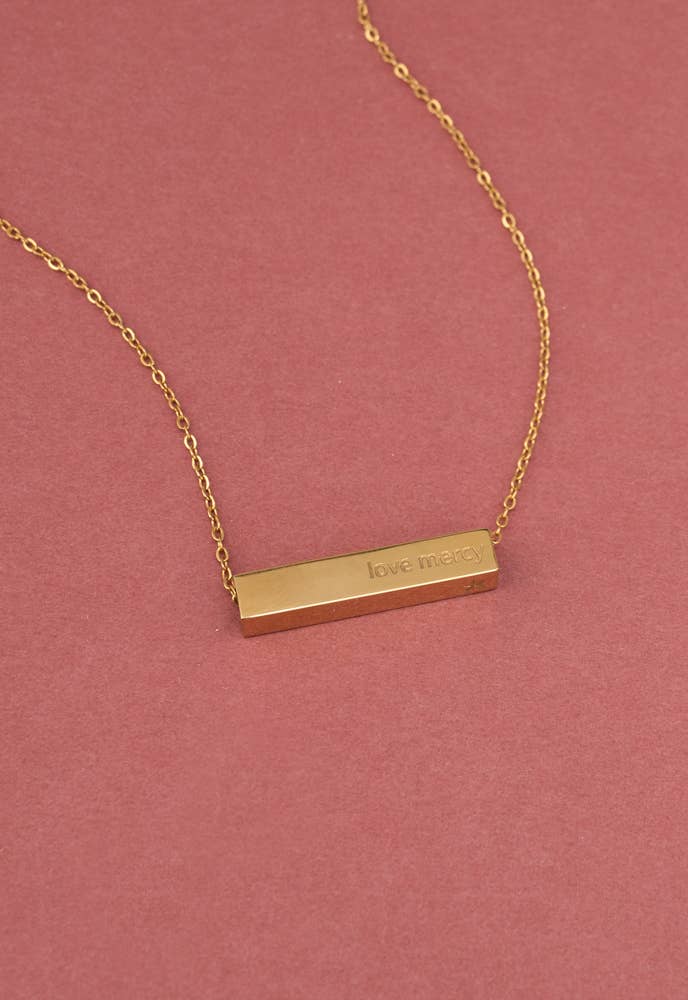 Walk Humbly Bar Necklace