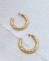 Elondo Hammered Gold Hoop Earrings