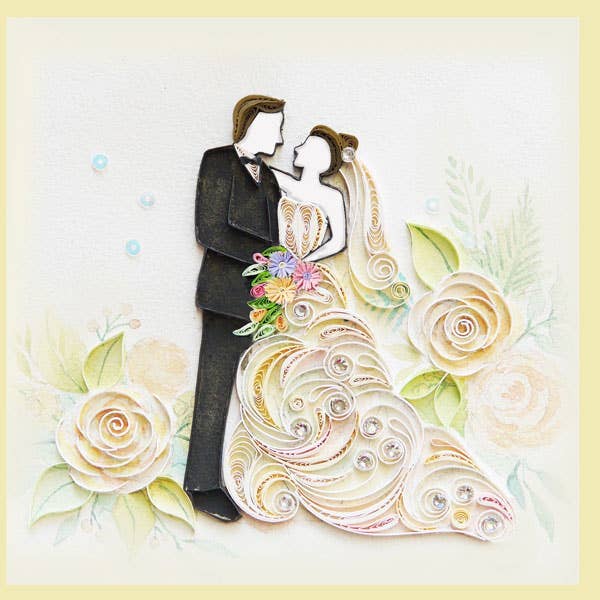 Wedding, married couple, quilling card, greeting card, love card LV-45