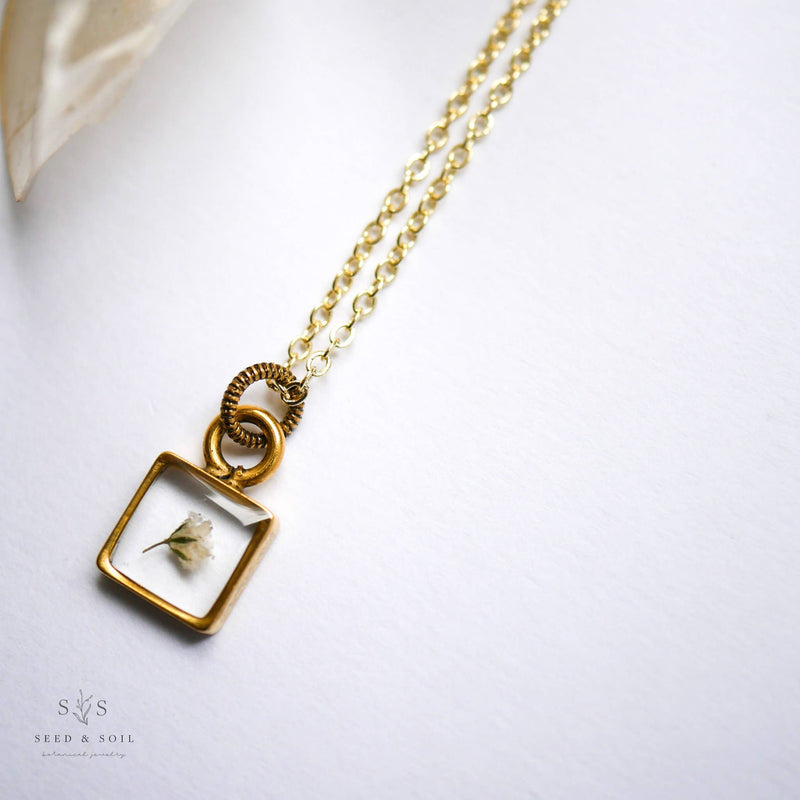 Tiny Square Pendant (fern)