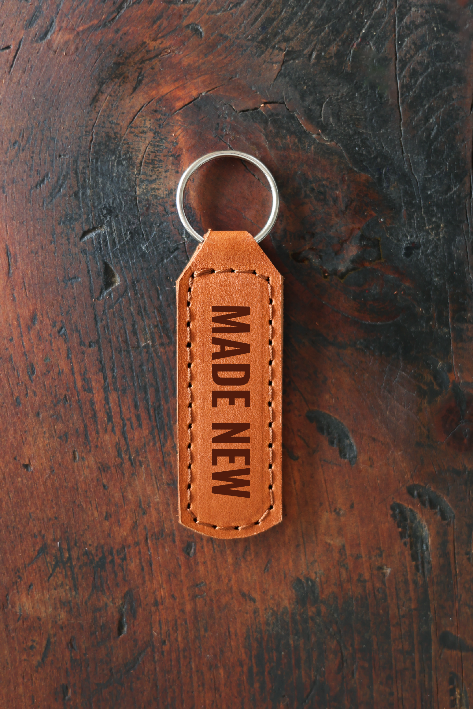 Made New Keychain Engraved Leather