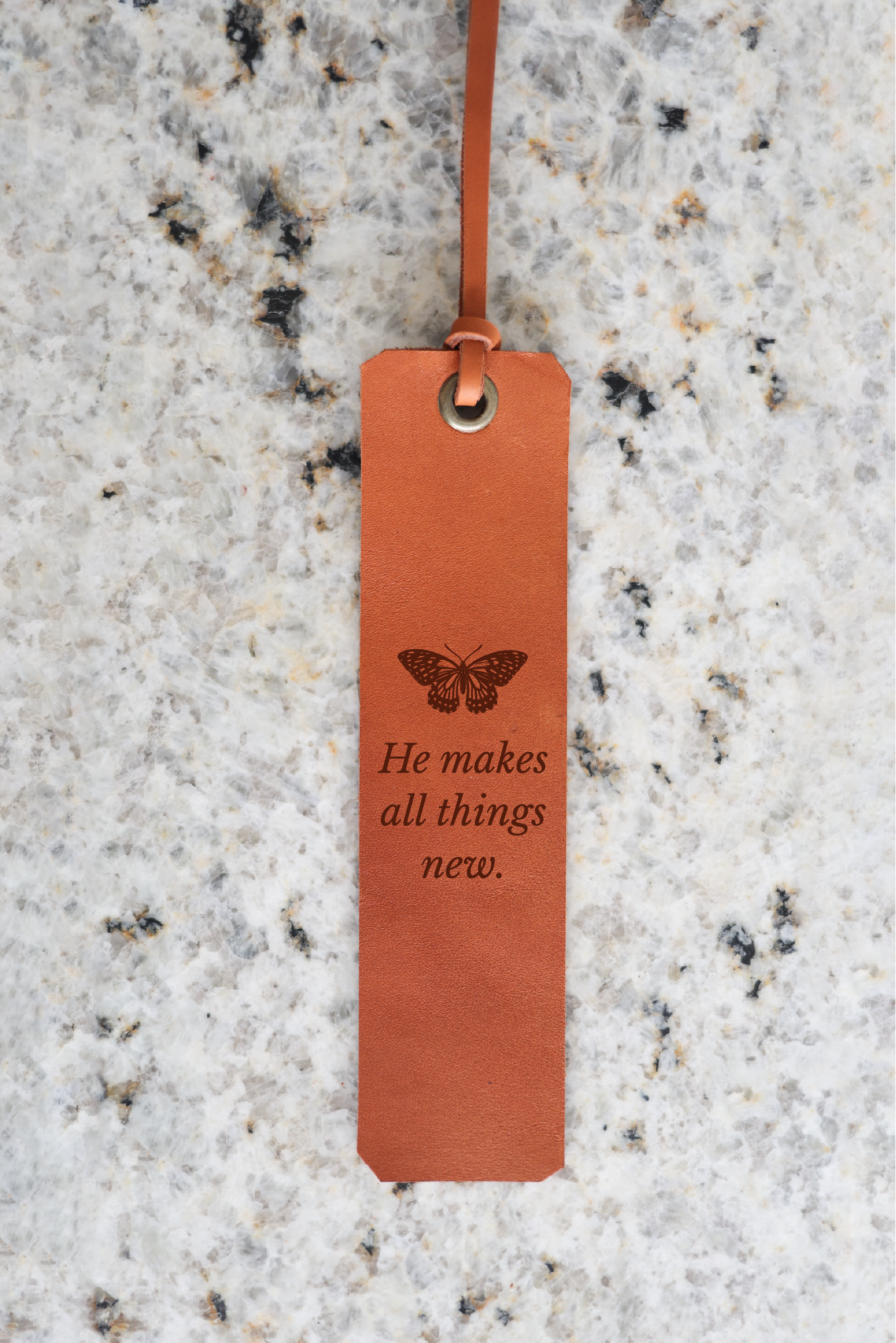He Makes All Things New Leather Bookmark