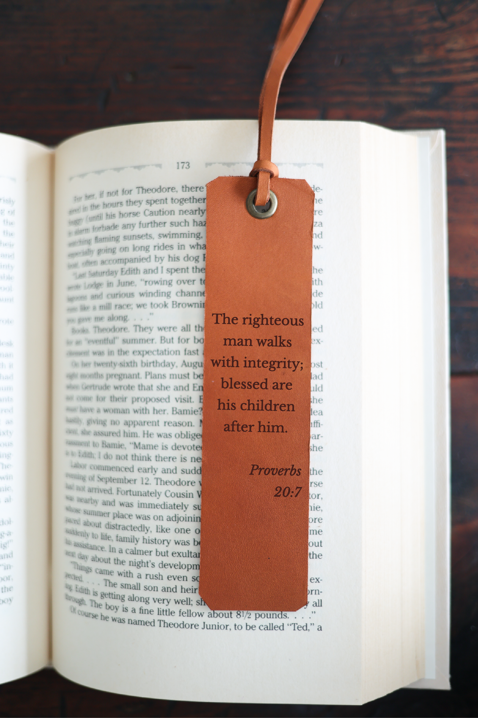 Father's Day Proverbs Leather Bookmark