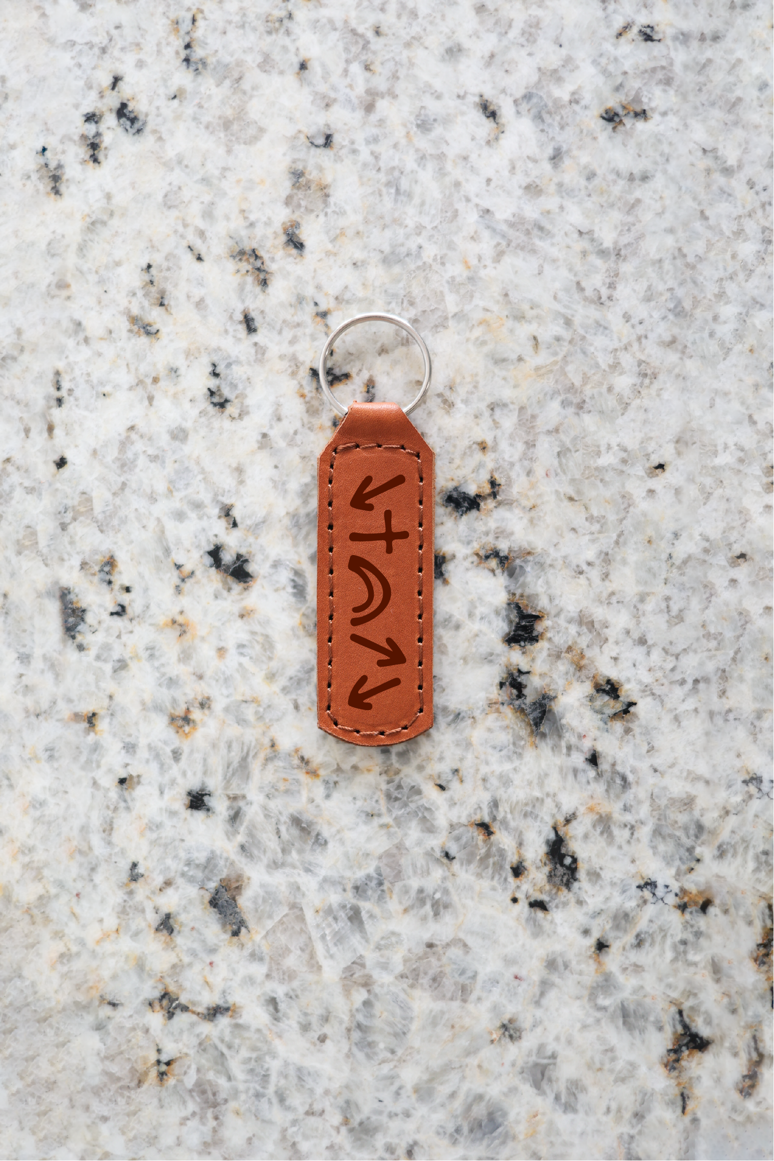 Gospel Symbols Keychain Engraved Leather