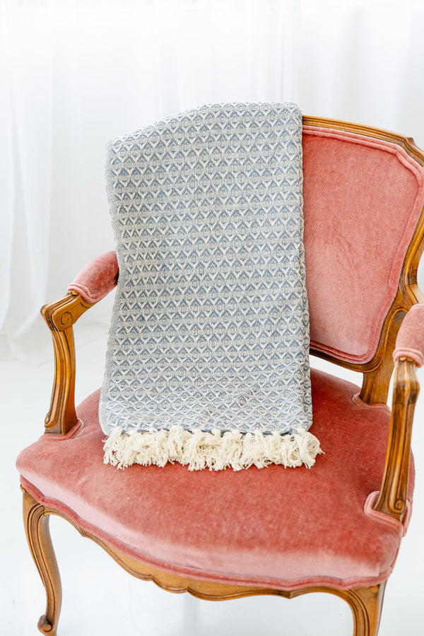 Sky Cotton Yarn Throw