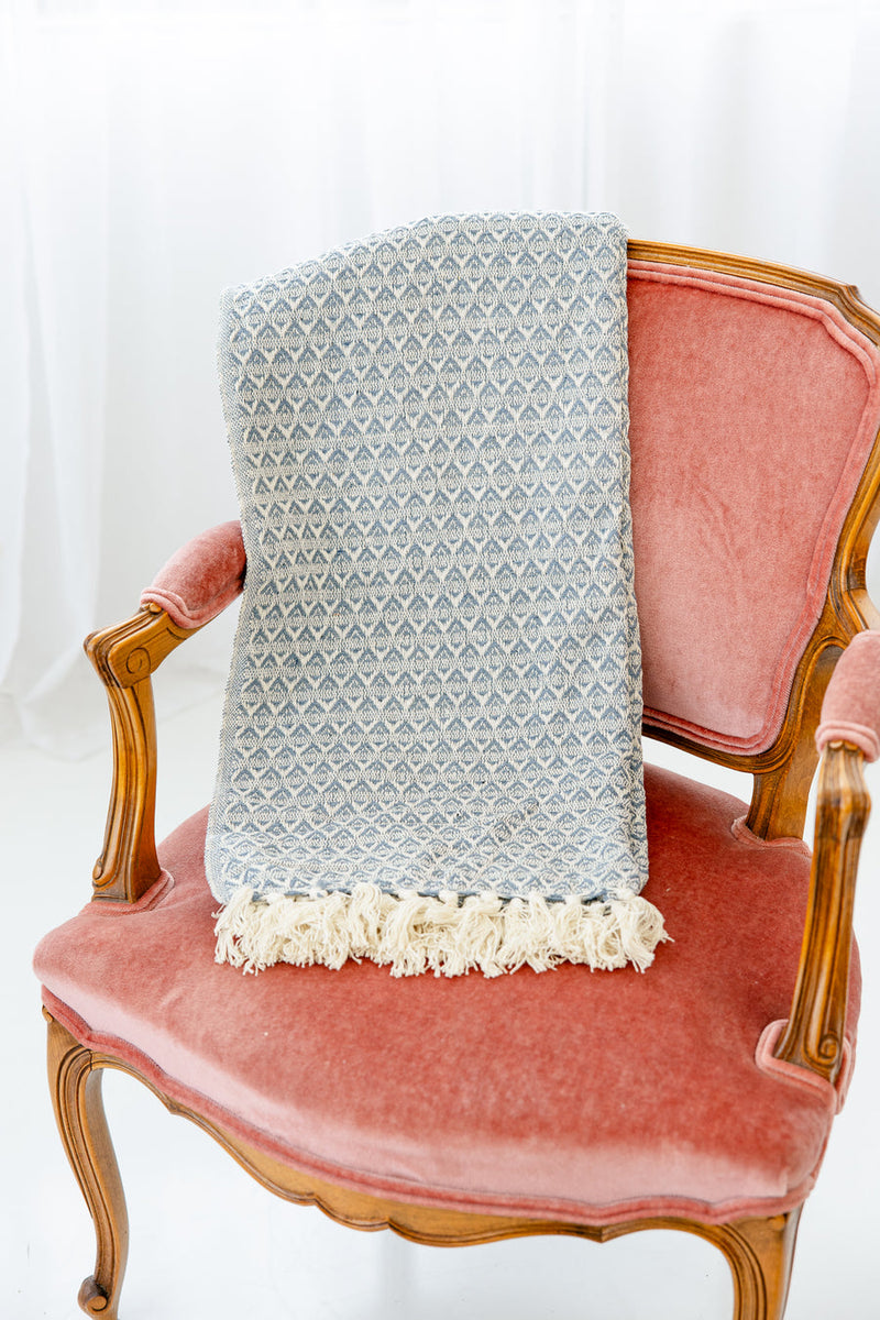 Sky Cotton Yarn Throw