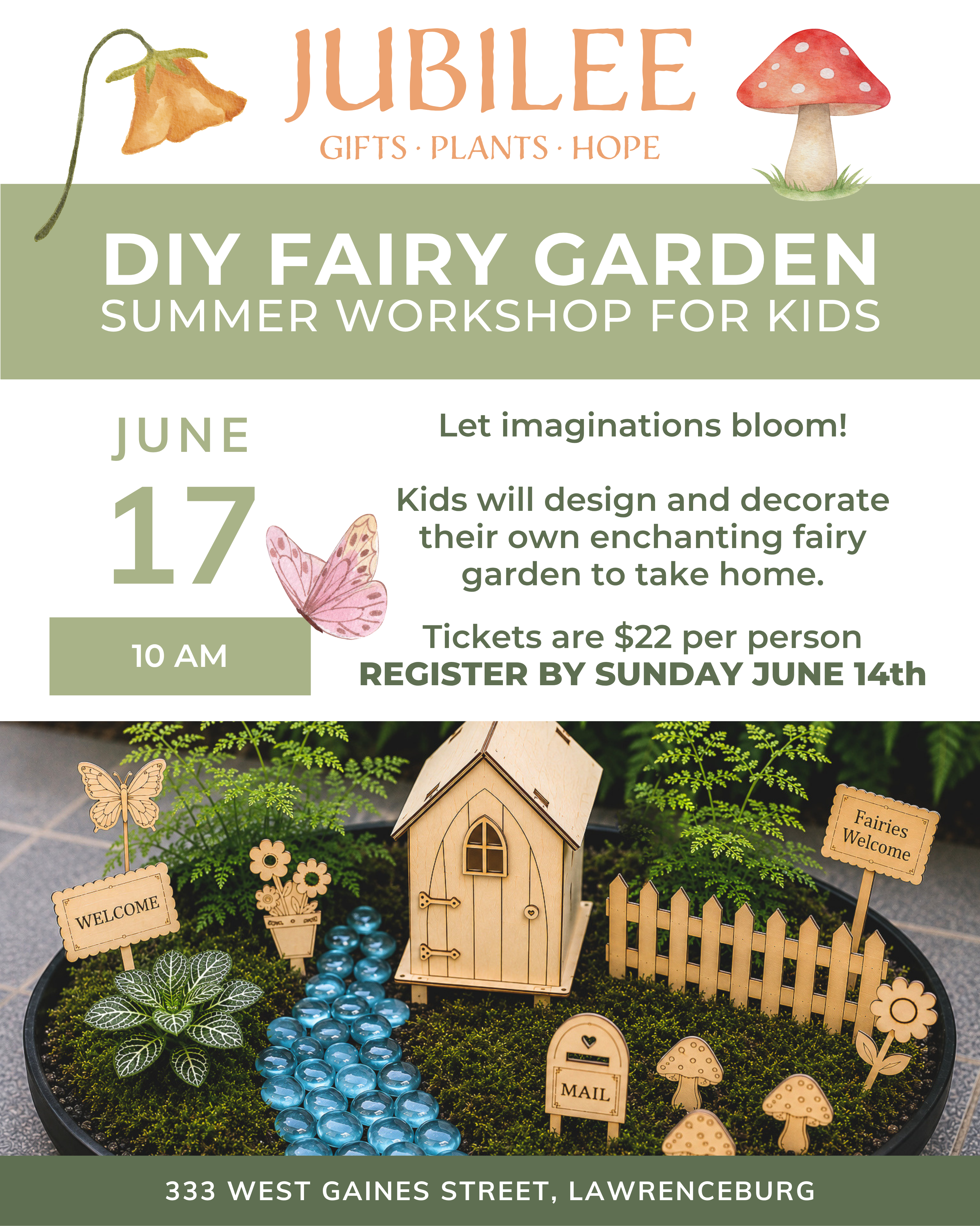 DIY Fairy Garden Kids Summer Workshop | June 17th @ 10AM