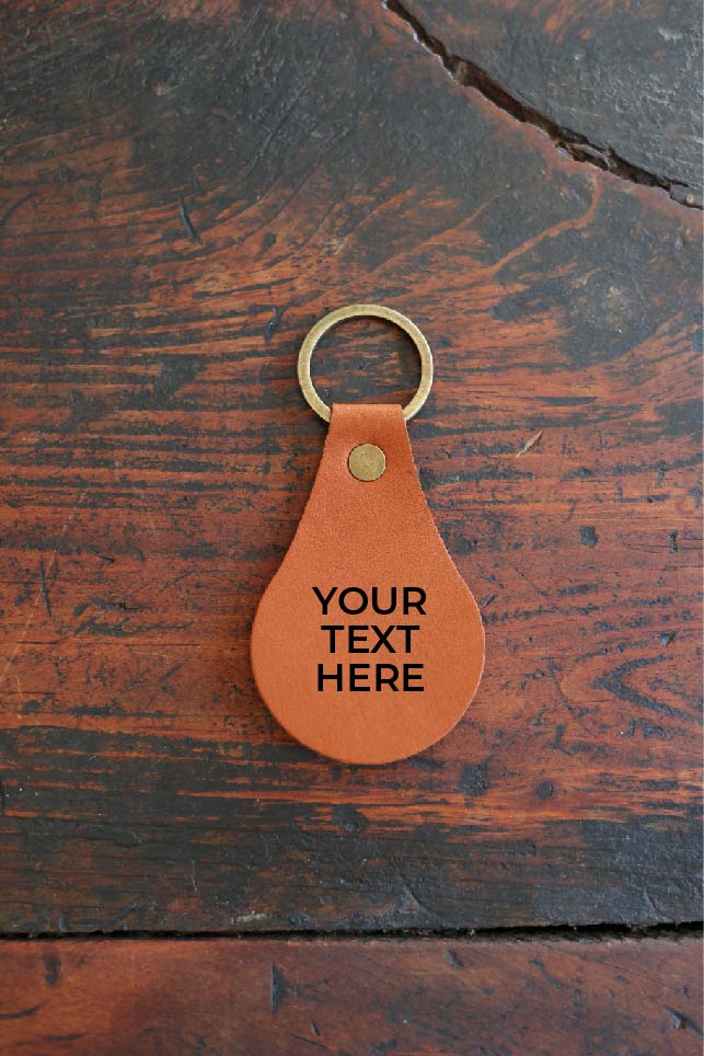 Custom Teardrop Leather Keychain