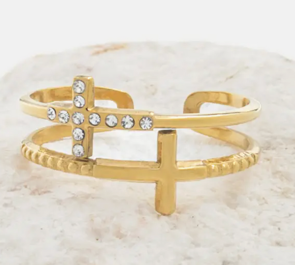 Golden Cross Serenity Ring-14K gold