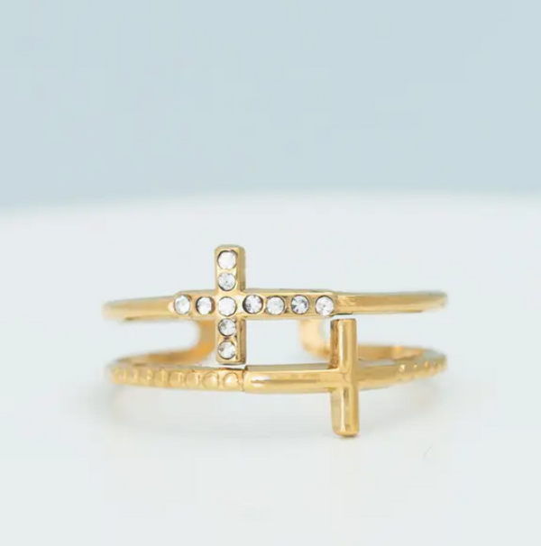 Golden Cross Serenity Ring-14K gold