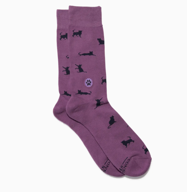 Purple Cats - Socks that Save Cats