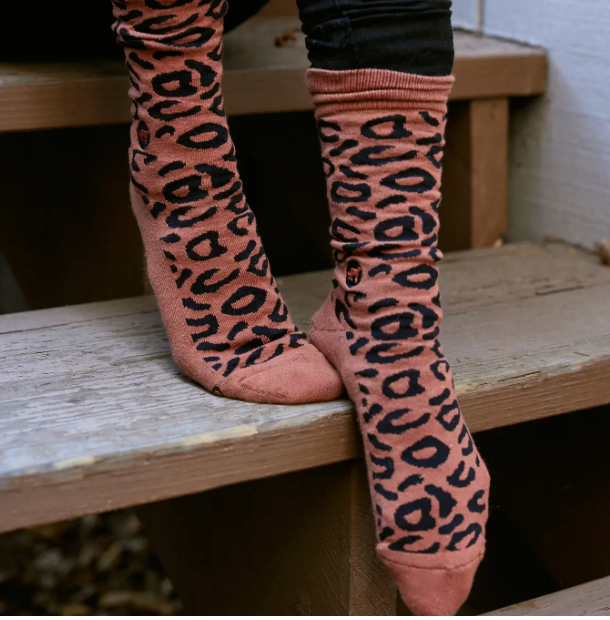 Rust Leopard print- Socks that protect Cheetahs