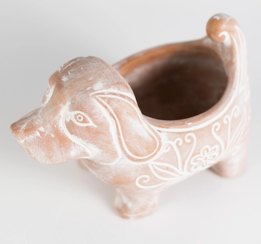 Terracotta Dog Planter