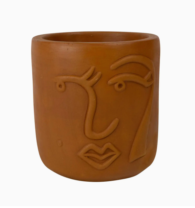 Full Lashes Terracotta Face Planter 4"