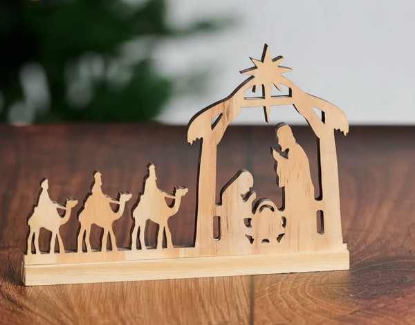 Wisemen Pine Wood Nativity