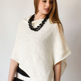 Pacific Blue Alpaca Hand Knit Poncho Wrap