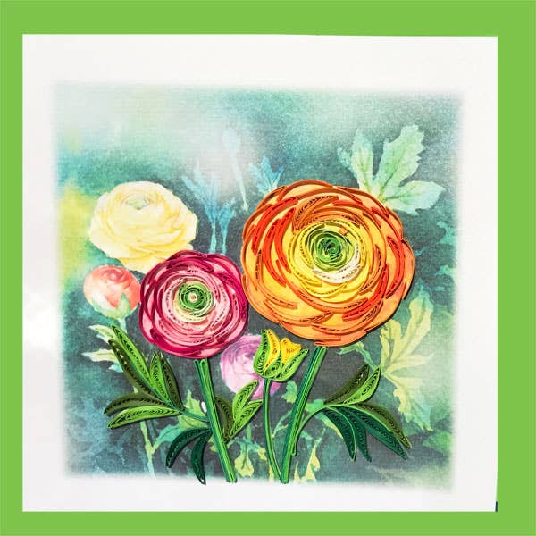 Ranunculus Flower Quilling Card